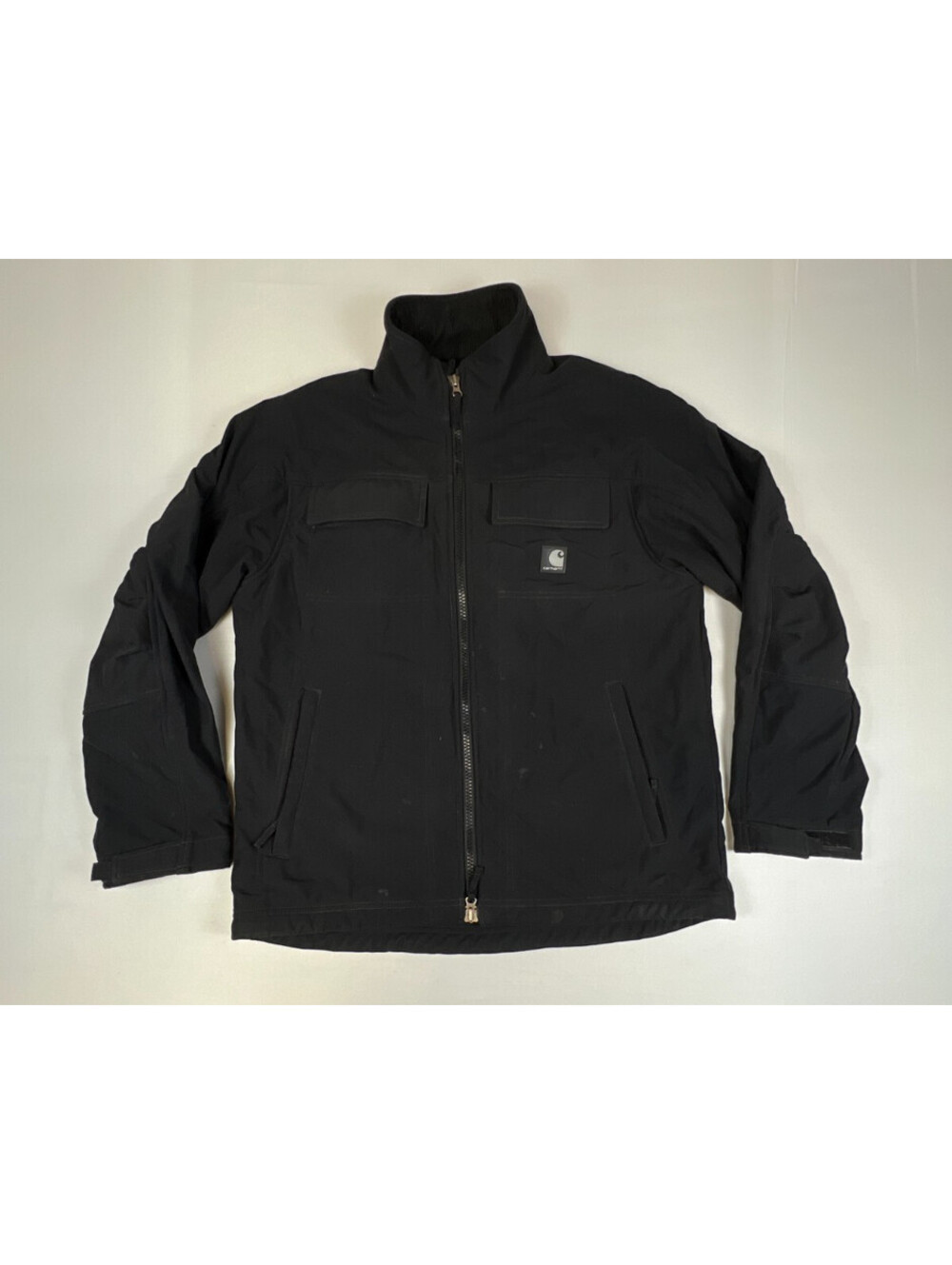 Carhartt J176 Black Nylon Soft Shell Jacket Mens Medium Regular Utility Workwear